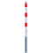 Barrier posts | Steel tube  60 x 2,5 mm | removable | with triangular locking mechanism | hot-dip galvanized and white coated withthree red reflecting stripes | without eyelet